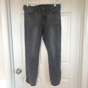 Liverpool Women's Gray Studded Jeans with Zipper Hem Sz 8/29 Gently Loved